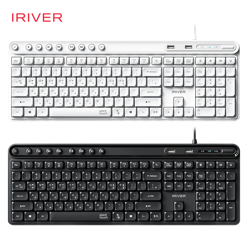 아이리버 항균 2PORT HUB 무소음 유선 키보드 K601U 블랙 이미지 7