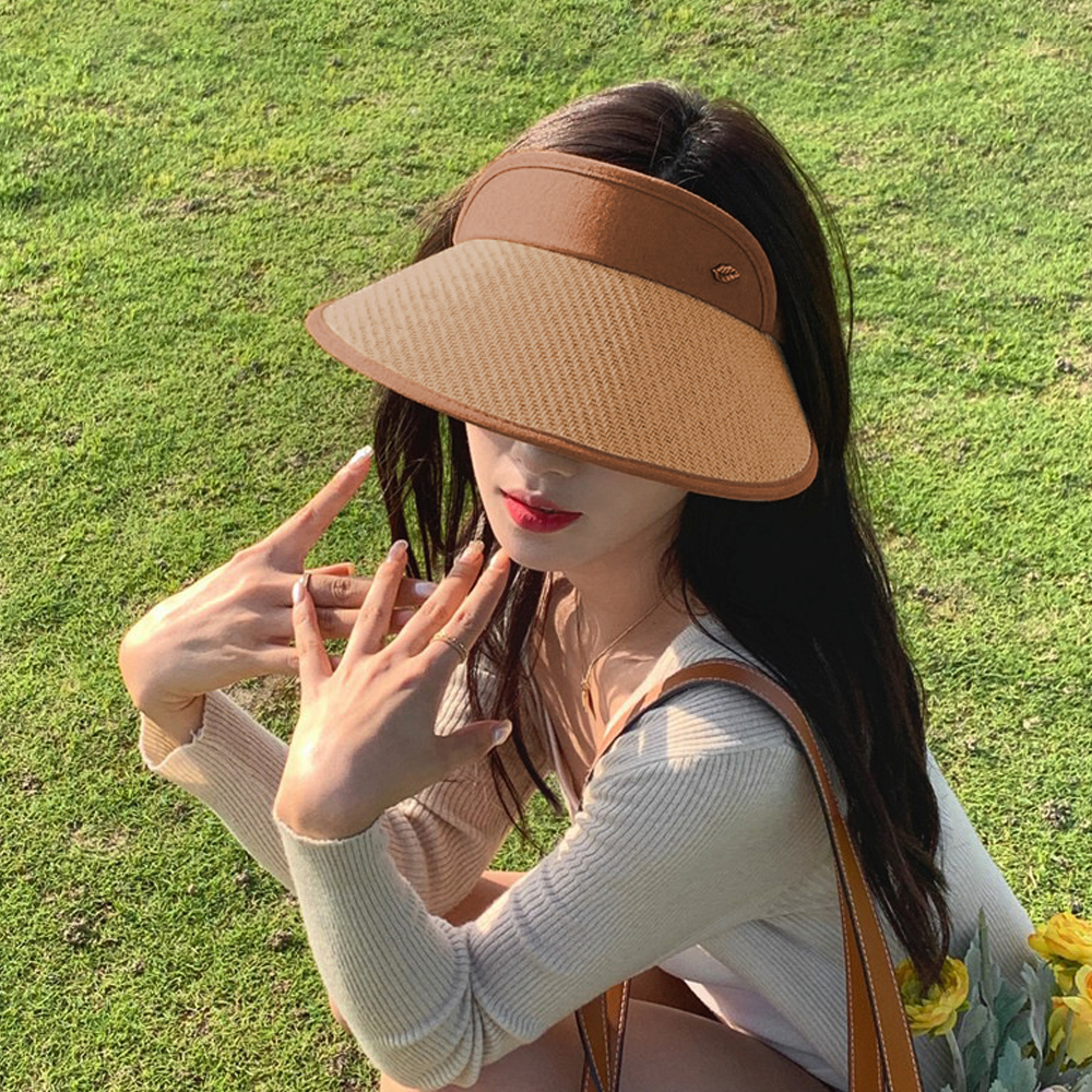 여성 바캉스 밀짚 모자 라탄 나뭇잎 썬캡 이미지 7