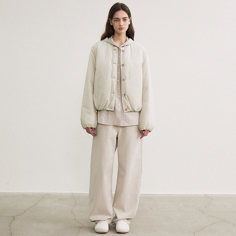 balloon padded jacket (dusty khaki) - 메인 이미지