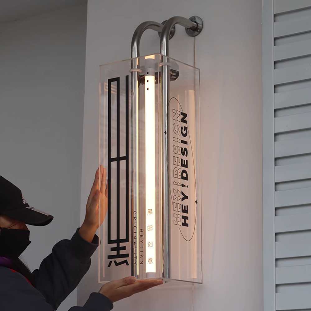 LED돌출간판 쇼윈도인포 아크릴 조명 세트 주문제작 60x20x20cm 따뜻한 빛 - 상품 이미지
