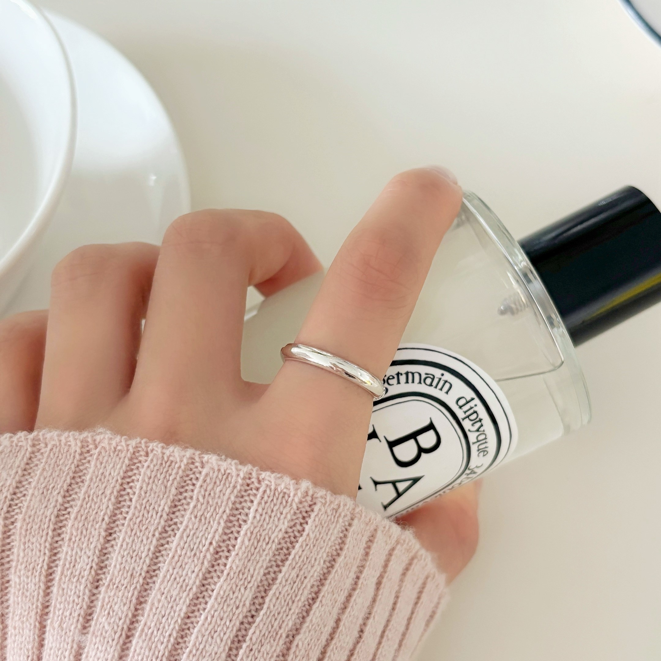 925silver 엥게이지 은반지 민자반지 3mm,4mm 우정 커플 레이어드링 - 상세 이미지 2