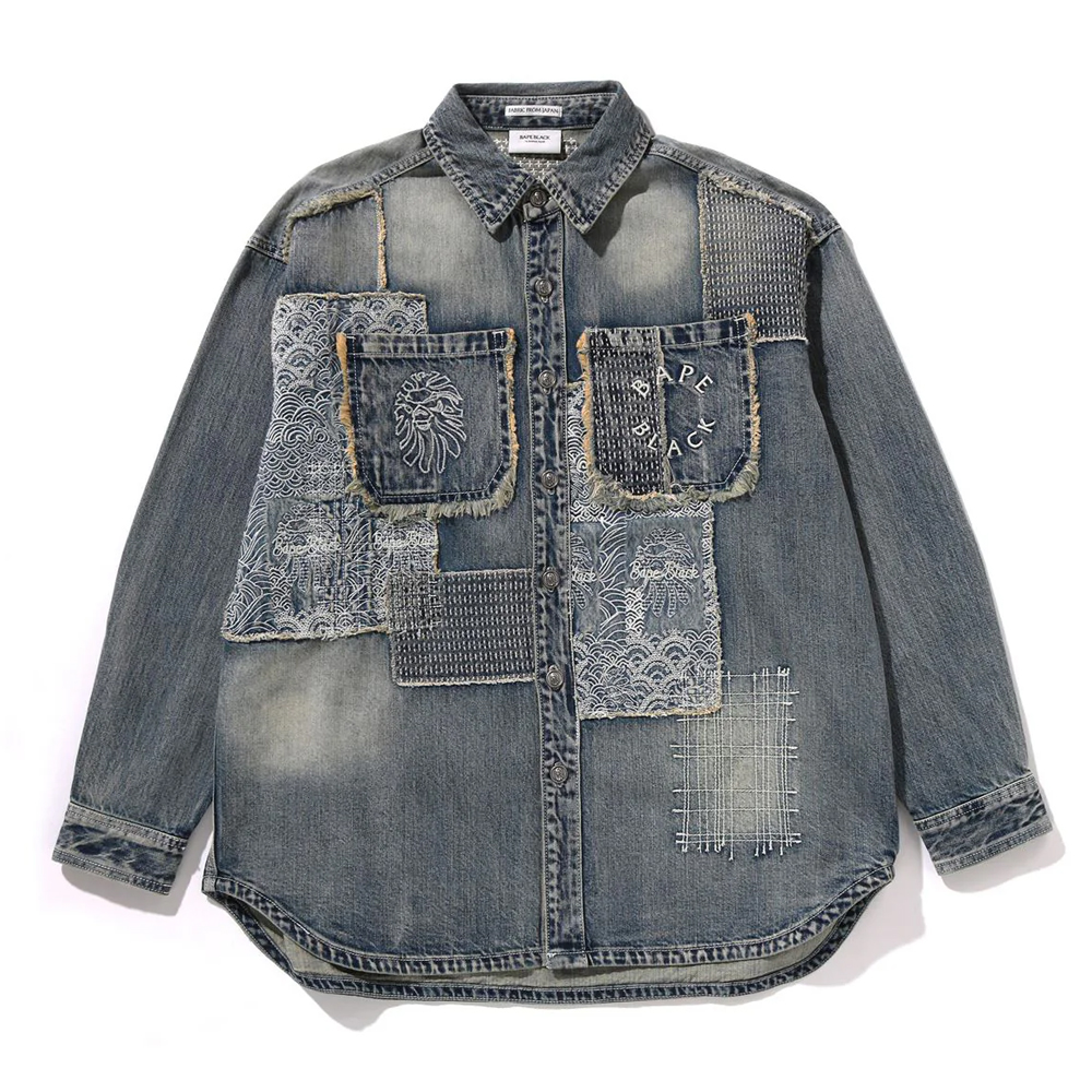 베이프 셔츠 SHASHIKO PATCHWORK SHIRT 1L70-131-304 - 상세 이미지 3