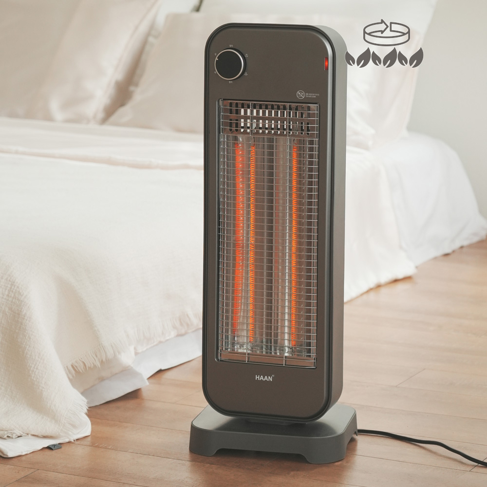 한경희 나노카본 전기히터 스탠드형 소형 거실용 원룸 난방기 수동조작 그레이
