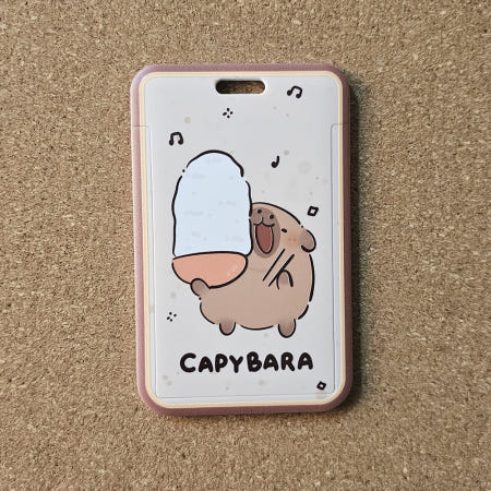 세상 평온한 카피바라 하드타입 목걸이 카드홀더 학생증