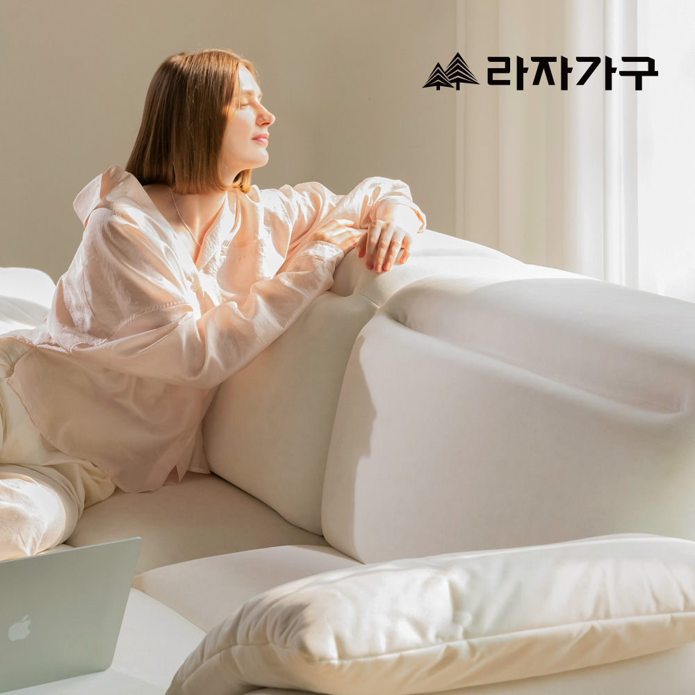 라자가구 레온 타이보텍스 패브릭 모션 쇼파 슬라이딩 리클라이너 스툴미포함, 아이보리, 3인용