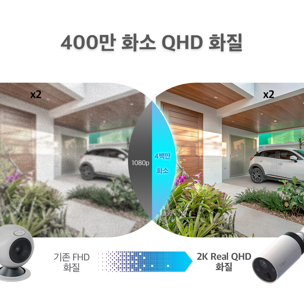 티피링크 Tapo C420S1 400만화소 QHD 야간 풀컬러 무선 배터리 실외용 카메라 CCTV 이미지 6
