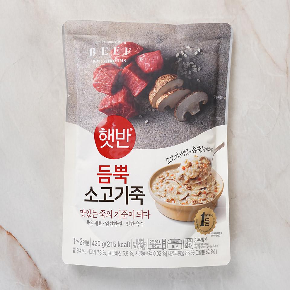 메가마트 CJ 햇반 듬뿍 소고기죽 420g - 상품 이미지