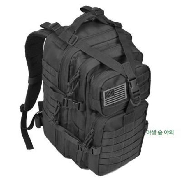 군인 대용량 가방 기능성 빅사이즈 여행용 출장 백팩 남자백팩 여행백팩 남성백팩 블랙 38L - 상세 이미지 5