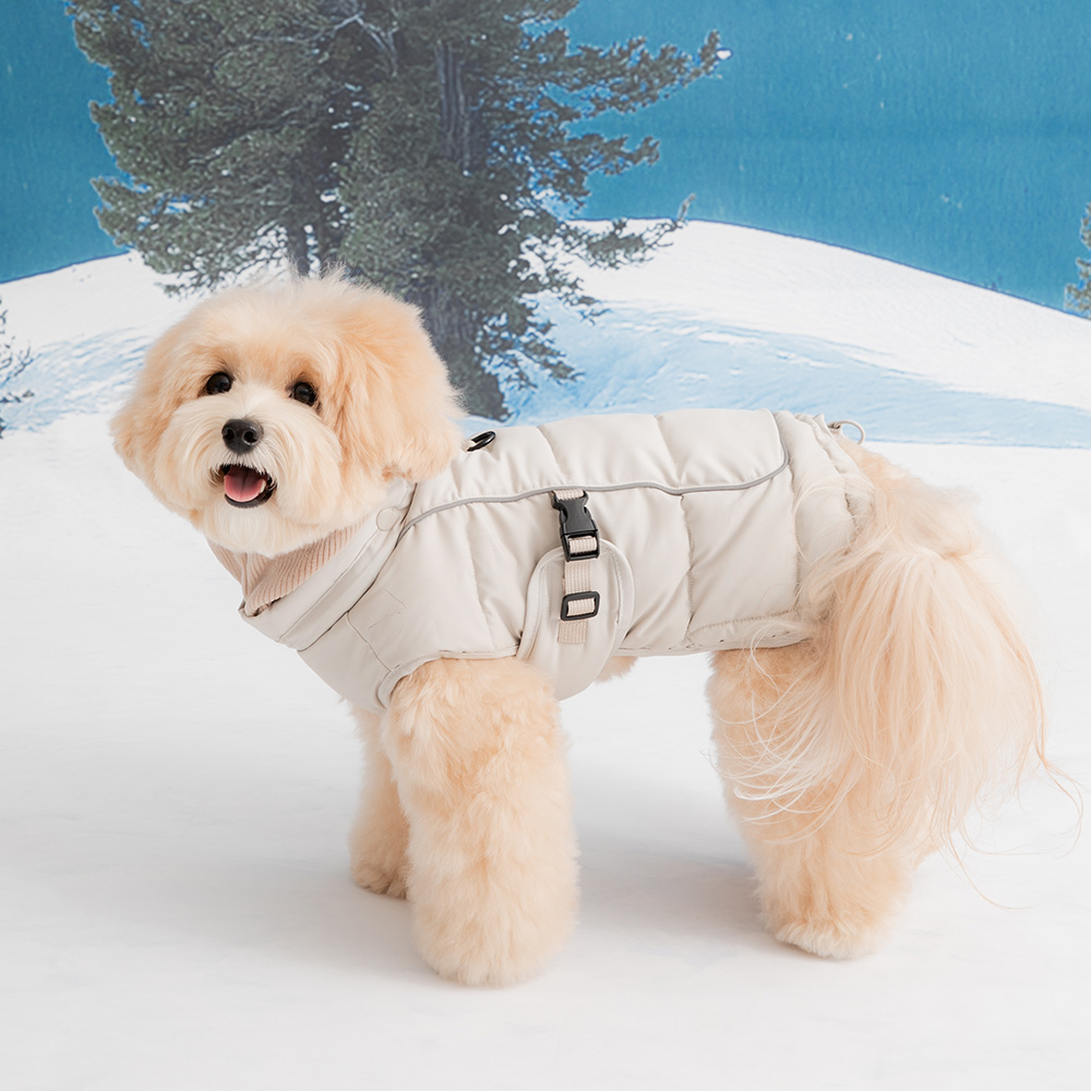 강아지패딩 조끼 강아지겨울옷 소형견 깔깔이 올인원 네이비 s