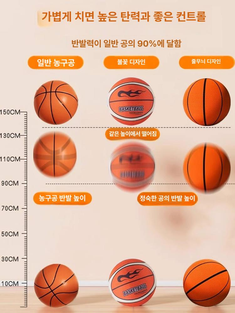 실내 무소음 농구공 세트 조용한 연습용 스포츠 볼 농구대 포함 4세대패브릭커버 3번 오렌지 기타 - 상세 이미지 3