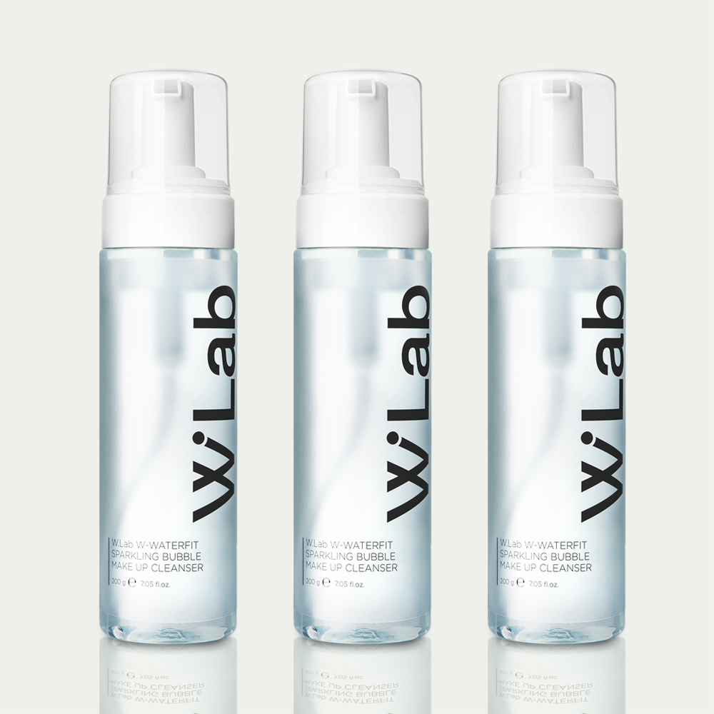 [노터치/이중세안X] 더블유랩 워터핏 스파클링 버블 메이크업 클렌져 200ml, 3개