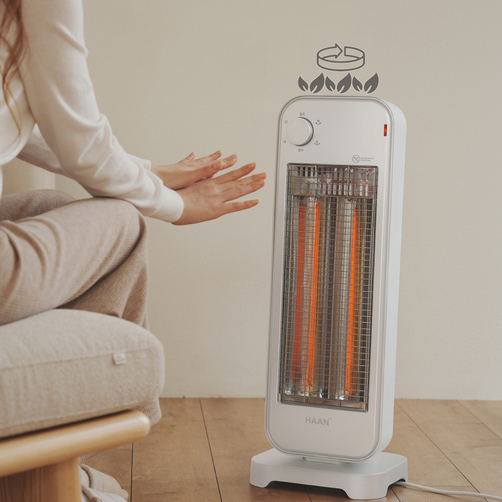한경희 나노카본 전기히터 스탠드형 소형 거실용 원룸 난방기 수동조작 화이트