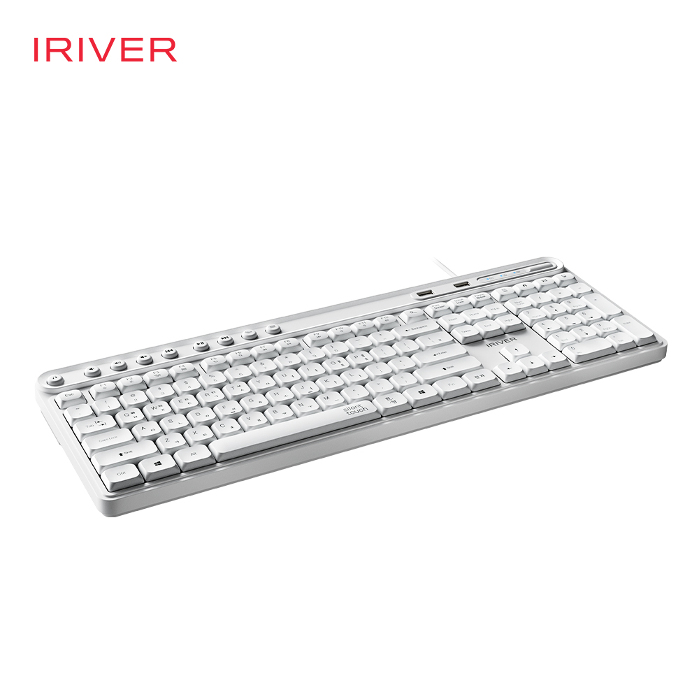 아이리버 항균 2PORT HUB 무소음 유선 키보드 K601U 화이트 - 상세 이미지 5