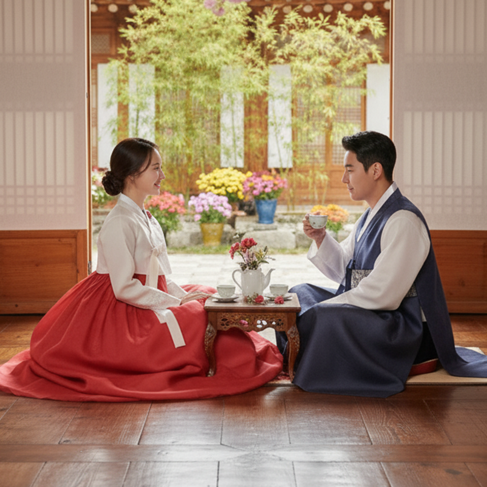 [한복대여] 커플한복 2벌 웨딩 본식 촬영용 (사진발 좋은) - 상세 이미지 2