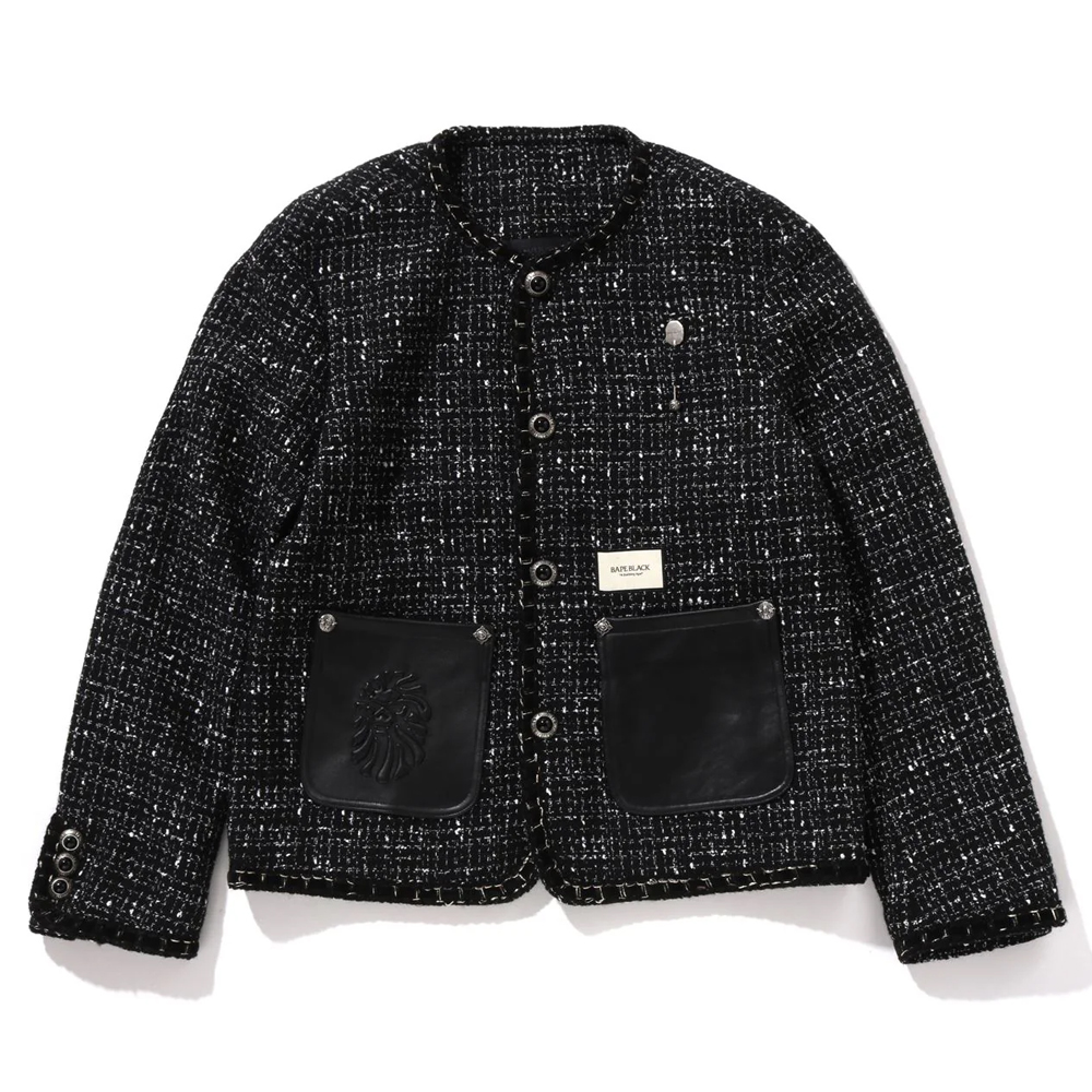 베이프 자켓 COLLARLESS ORNAMENT TWEED COAT 1L70-142-302 - 상품 이미지
