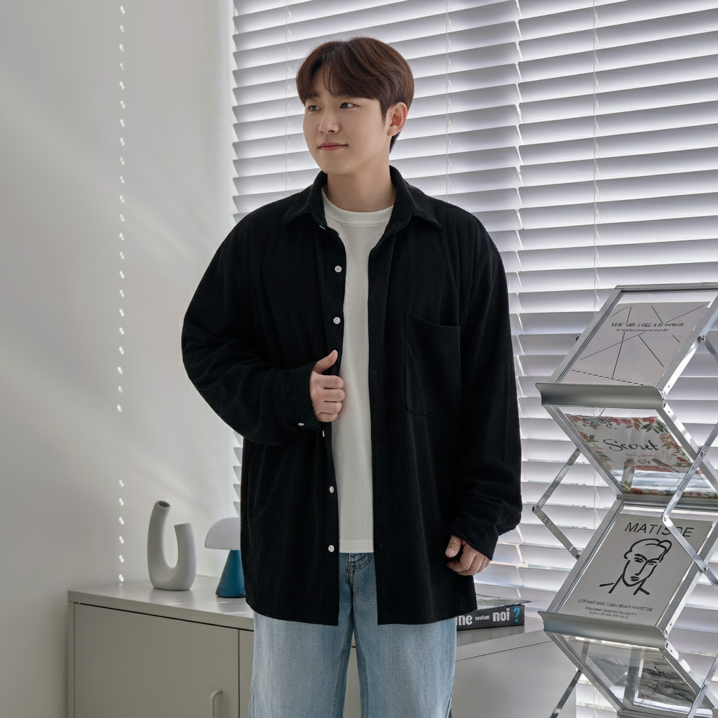 셔켓 코듀로이셔츠 골덴셔츠 겨울남방 - 상세 이미지 3