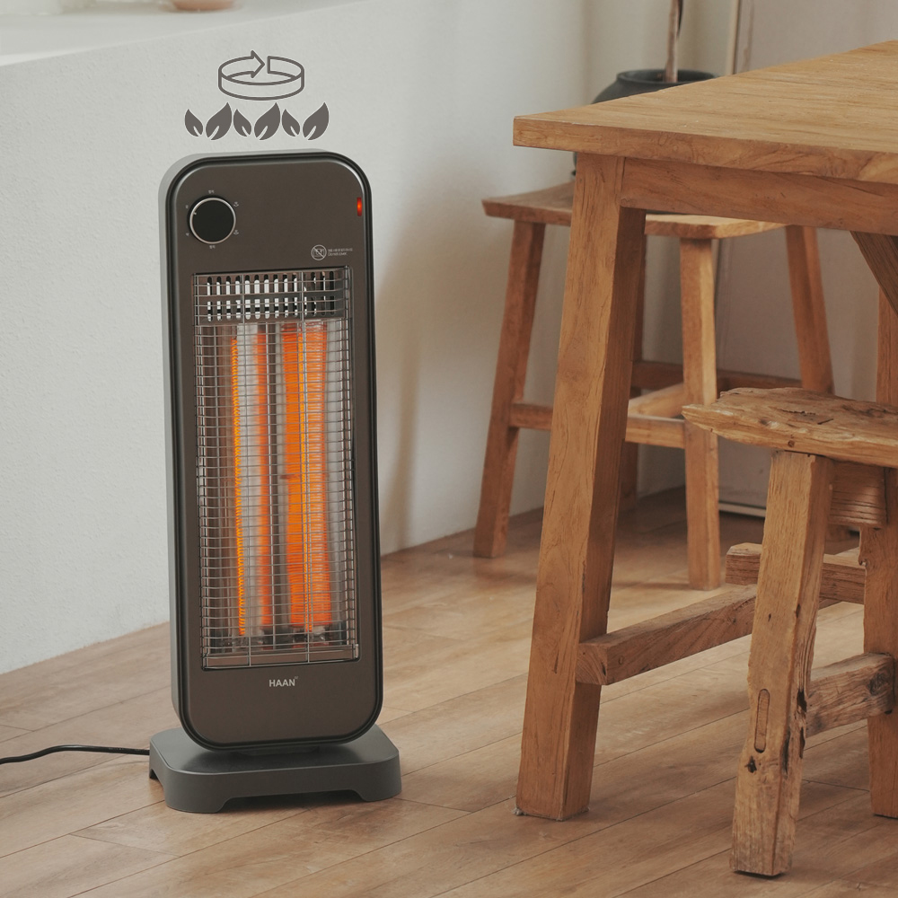 한경희 나노카본 전기히터 스탠드형 소형 거실용 원룸 난방기 수동조작 그레이