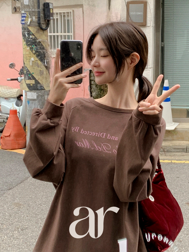 레터링 나그랑 루즈핏 티셔츠 오프숄더 ts4734 - 상세 이미지 2