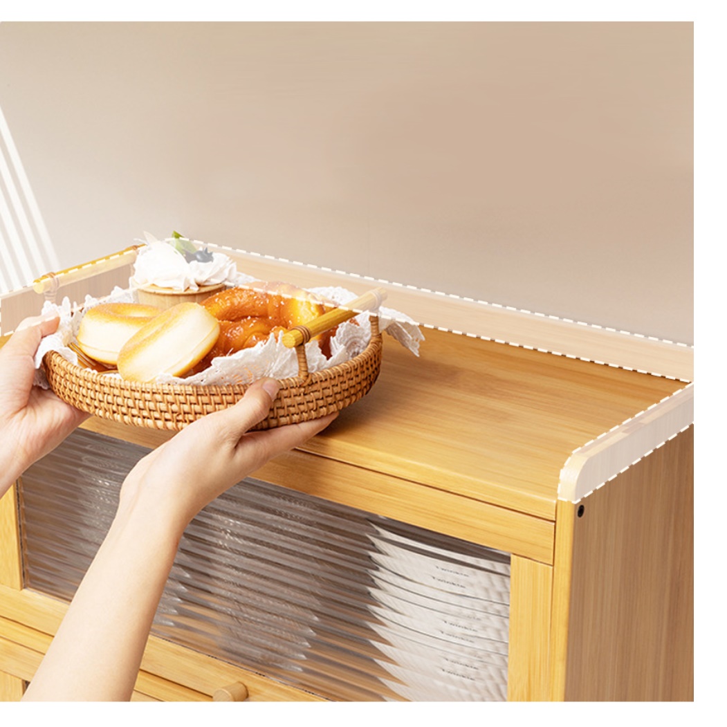 투명 주방 양념 수납장 원목 소형 싱크대 위 수납장 1단