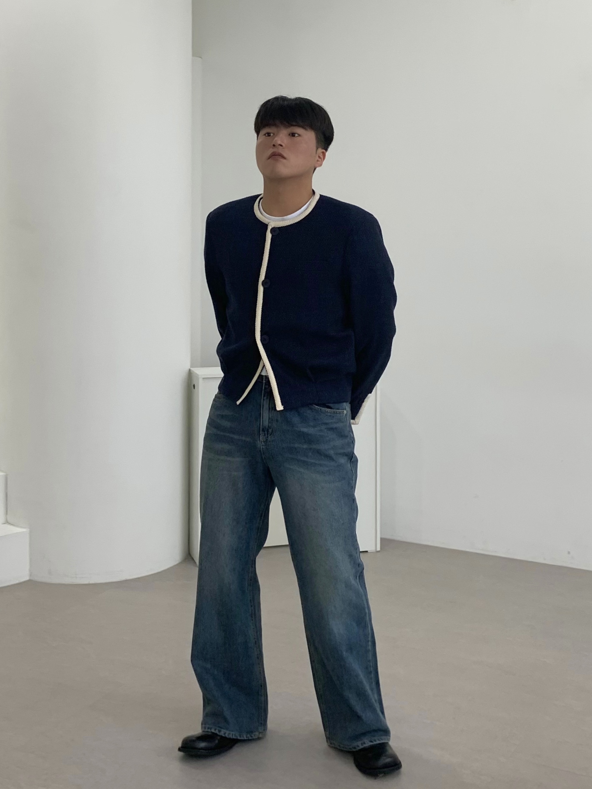 남자부츠컷청바지 플레어진 진청바지 데님진 - 상세 이미지 4