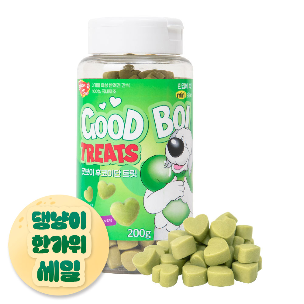 저칼로리 강아지 다이어트 간식 굿보이 트릿 저알러지 노즈워크 간식 후코이단, 200g, 1개