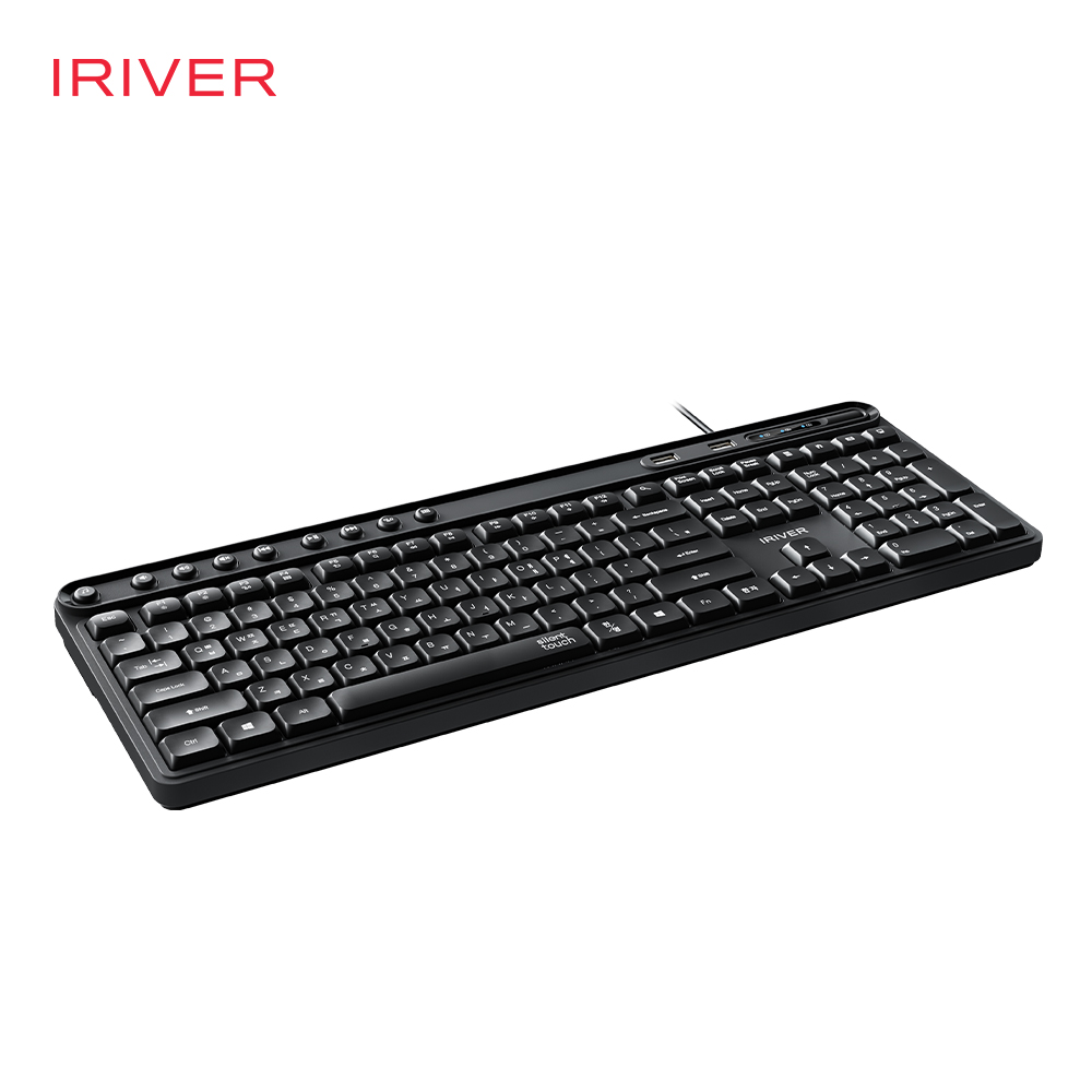 아이리버 항균 2PORT HUB 무소음 유선 키보드 K601U 블랙 - 상세 이미지 4