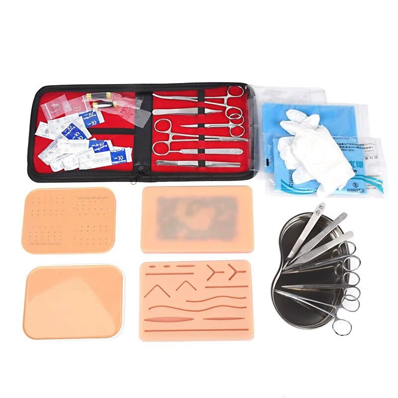 세트 Suture 수처 Tool 봉합 해부 Kit 키트 Pad 27종 연습 수술 도구 25개세트 6피스 세트+박스 포함 피부 절단용 - 상품 이미지