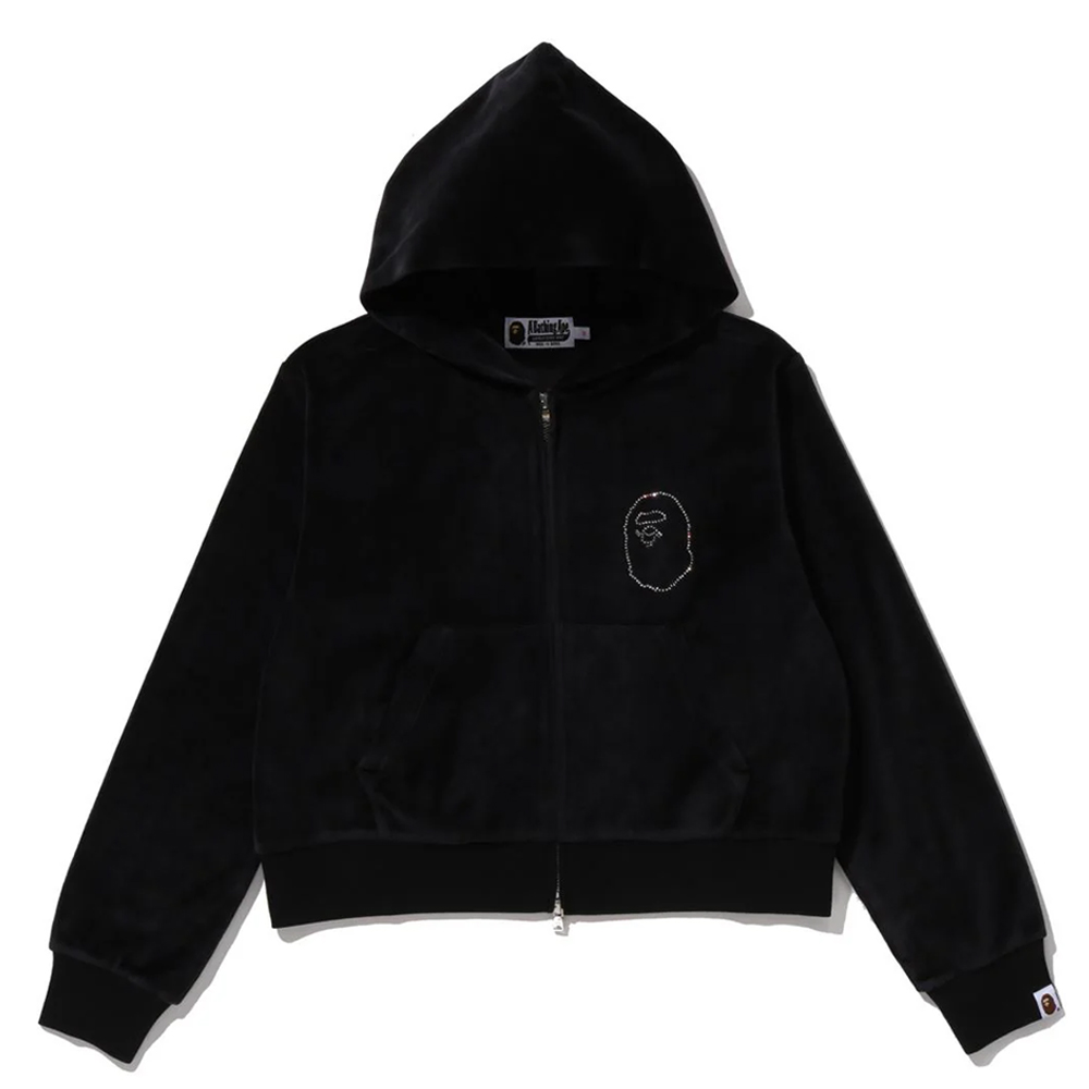 베이프 우먼즈 후드집업 CRYSTAL STONE APE HEAD VELOUR ZIP HOODIE 1L80-215-005 - 상세 이미지 2