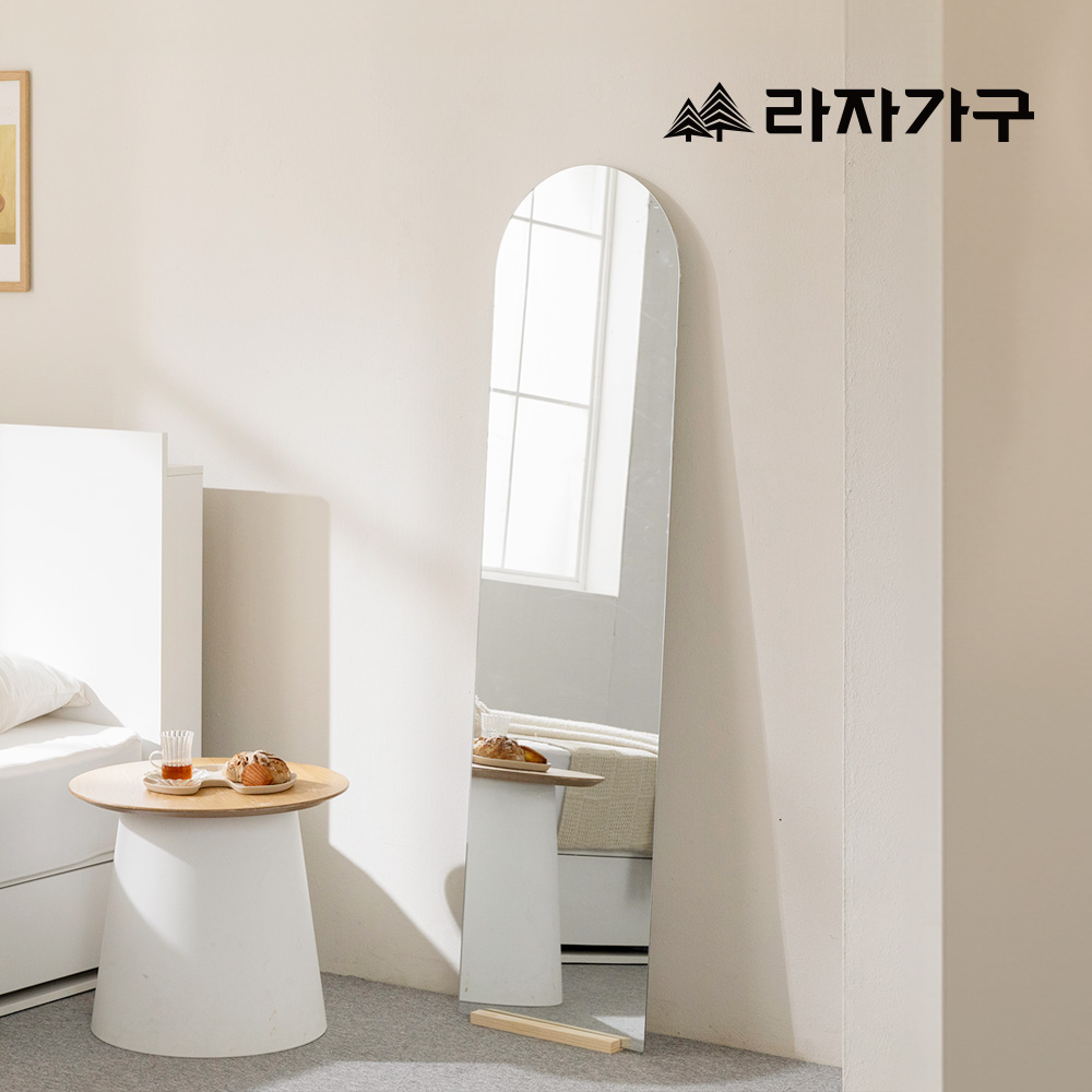 라자가구 오르 비산방지 이동식 대형 스탠드 아치형 예쁜 인테리어 전신거울 내추럴, M 베이직 500 - 상세 이미지 4