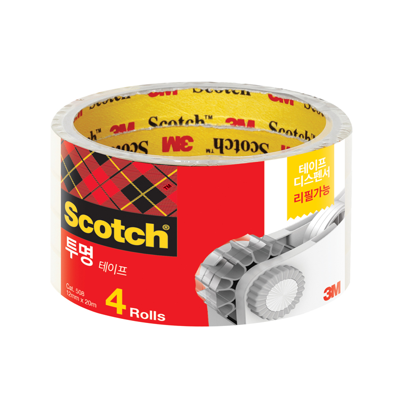 3M 스카치 다용도테이프-3인치 508-4롤 (12x20M) - 상품 이미지