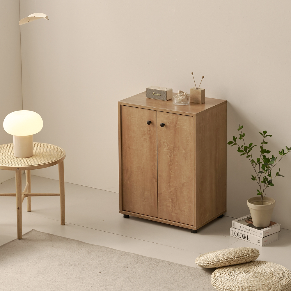 세렌 베란다 침대옆수납장 폭좁은 틈새 얇은 높은 다용도실 수납장 600x400x800, 2단, 오크 - 상세 이미지 2