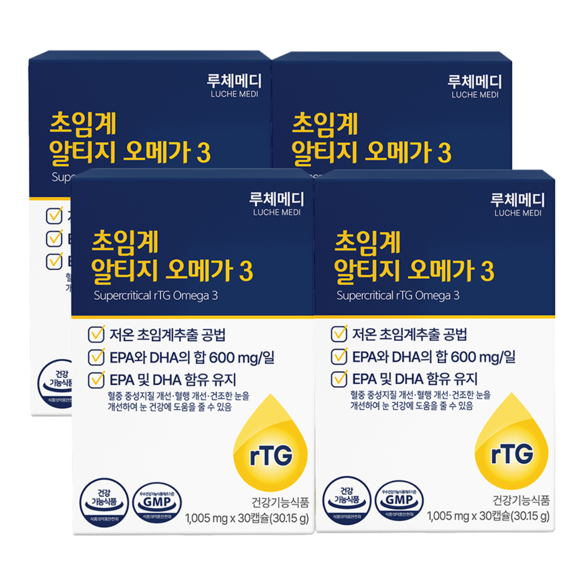 루체메디 오메가3 초임계 알티지 혈행개선 DHA 30캡슐, 4개 제품 이미지