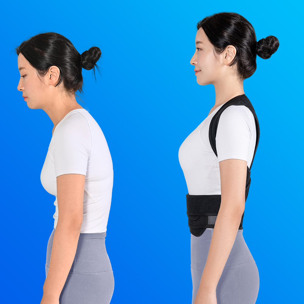 바로핏 자세교정밴드 바른 자세 어깨 목 말린 굽은 등 교정기 라운드숄더 스파인 밴드 1개