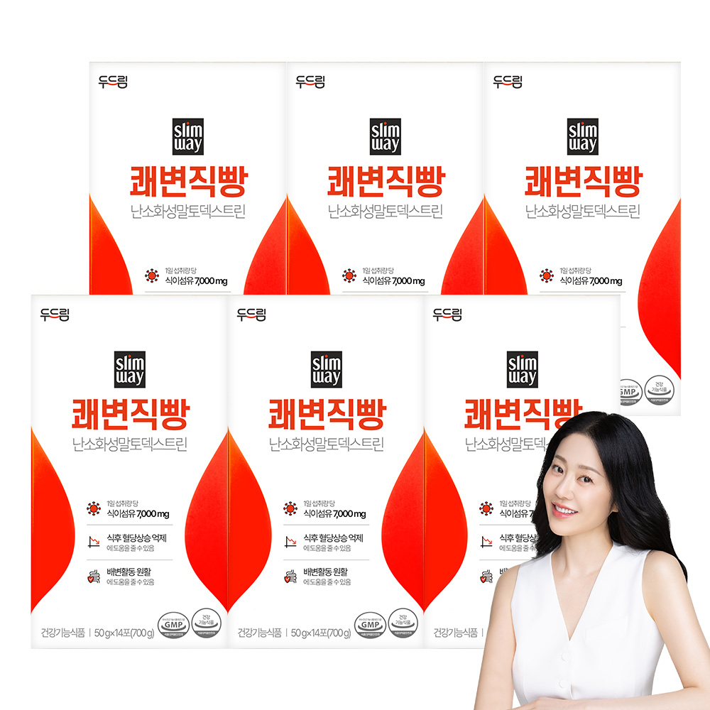 [두드림] 슬림웨이 쾌변직빵 배변활동도움 식이섬유 혈당상승억제 14포, 6개 - 상품 이미지