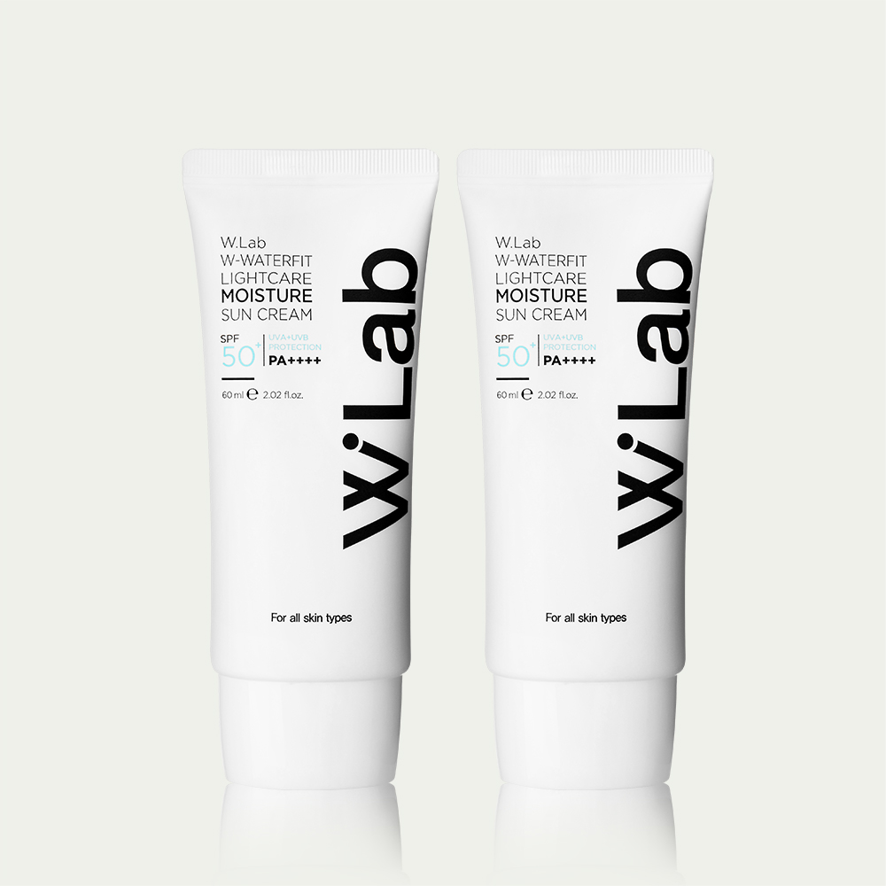 [1+1무료배송] 더블유랩 워터핏 라이트케어 모이스처 선크림 SPF50+ PA++++ 60ml, 2개