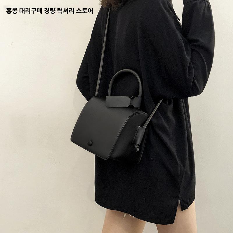 가방 여성크로스백 정통 틈새 미니백 디자인 휴대폰가방 비스킷 블랙 블랙 - 상세 이미지 5