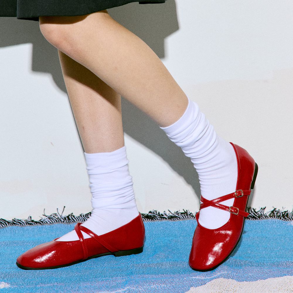 스퍼 오드 라운드토 메리제인 발레 스트랩 플랫슈즈 1.5cm -VA9041 (3color) 이미지 6
