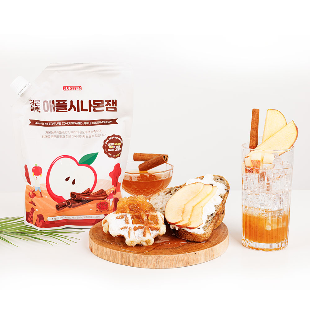 쥬피터 저온농축 과일 애플시나몬 잼 1kg - 상품 이미지