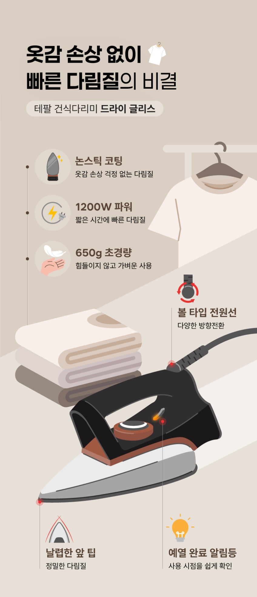 테팔 건식다리미 드라이 글리스 FS3110K0 판매처 상세 정보 이미지 4