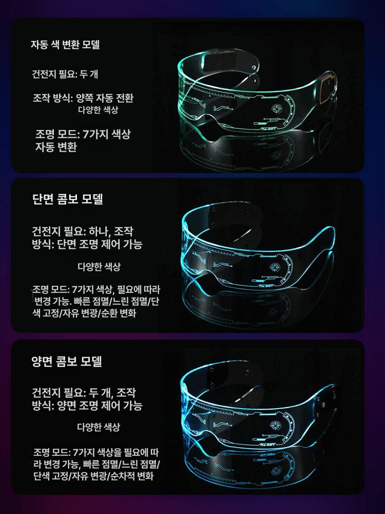 사이버펑크 led 발광 패션 할로윈 멋진 사진 하이테크 유명인 과학 모듈 사이버 썬더 A - 상세 이미지 3