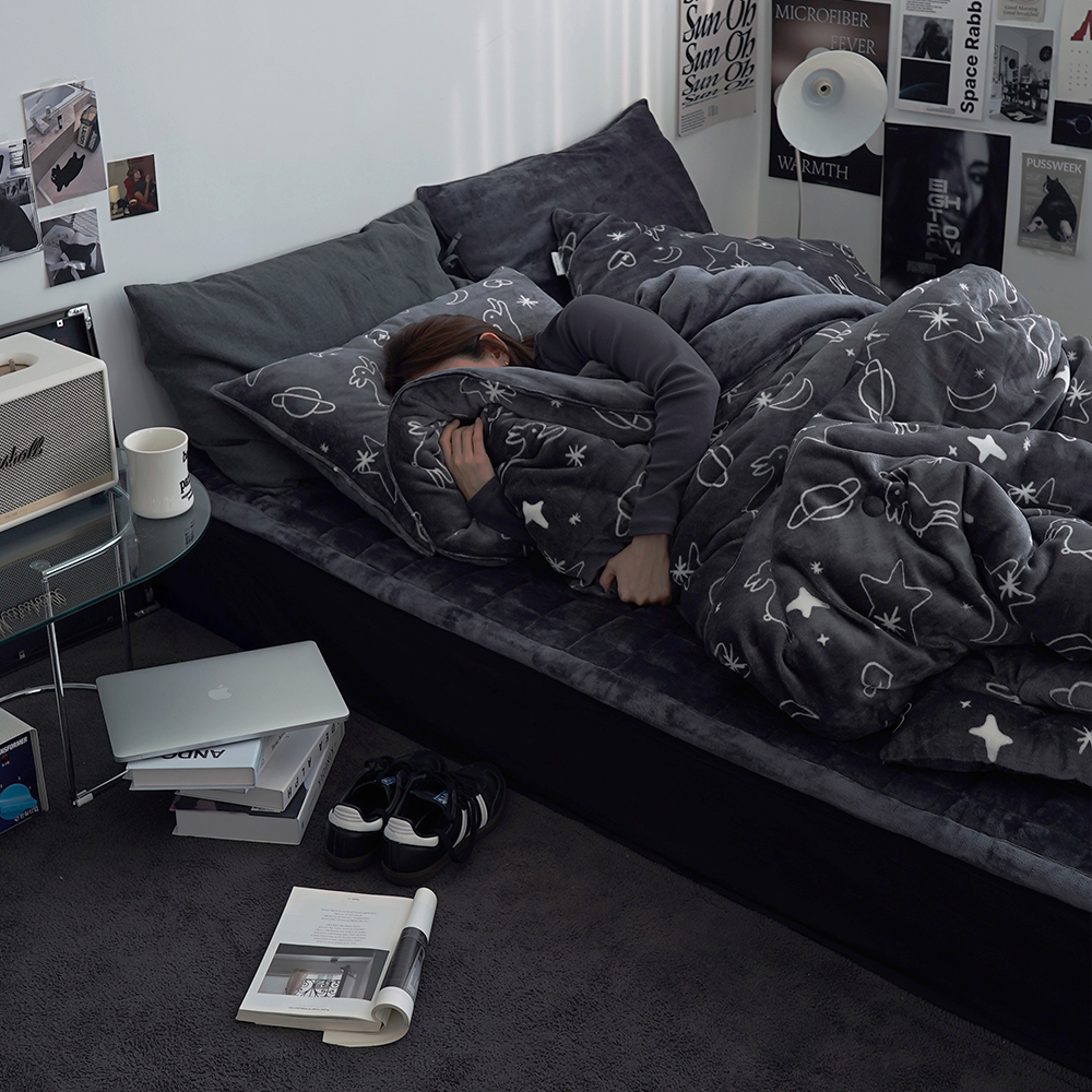 세상따뜻 발열 그래핀 밍크 극세사 이불 세트 겨울 이불 세트