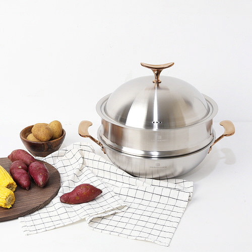 베세머 오리진 통5중 316스텐 냄비 인덕션 밀폐유 전골 찌개 / 28cm, 양수웍냄비+스티머 - 상세 이미지 3