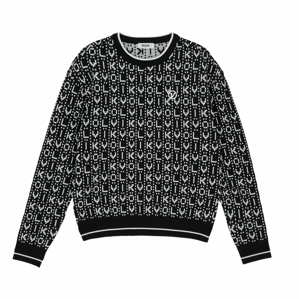 볼빅 골프웨어 여성골프웨어 여성골프니트 티셔츠 간절기 로고 패턴 라운드 긴팔 상의 VLKTP902 - 상세 이미지 2