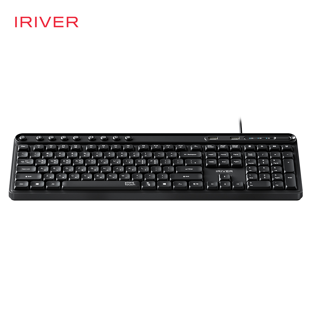 아이리버 항균 2PORT HUB 무소음 유선 키보드 K601U 블랙 - 상세 이미지 3