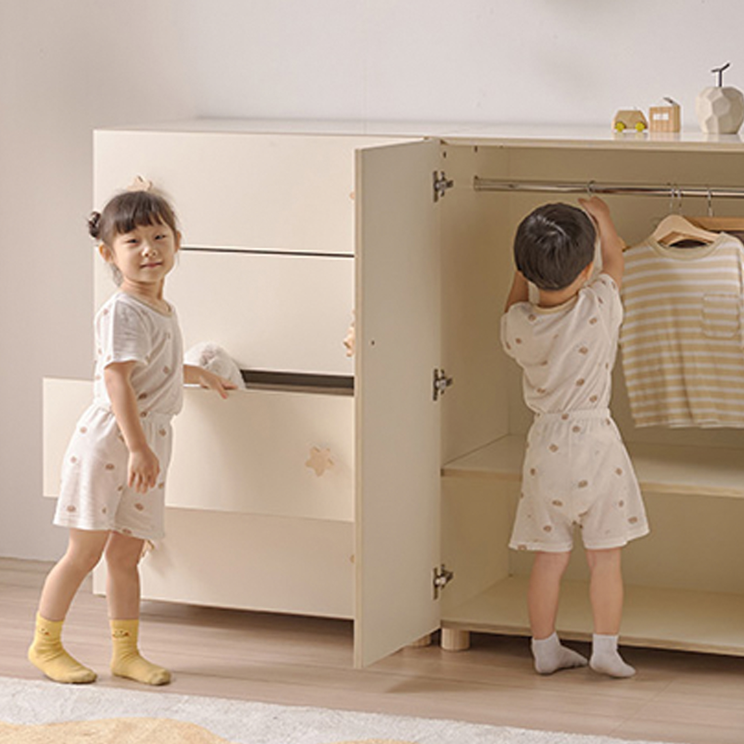 아기 서랍장 유아 옷 서랍장 베이비 아기 옷장 베이비장 800x500x1050, 내추럴콤비