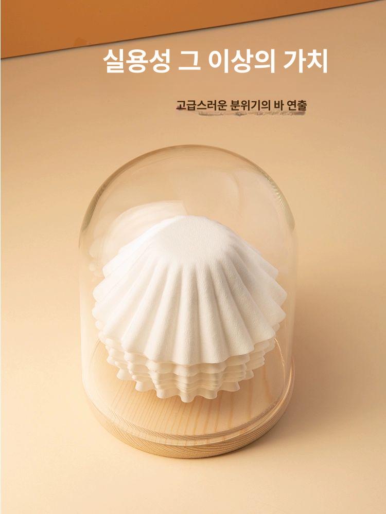 필터 커피 보관함 케이크컵 종이필터 수납 케이스 웨이브필 요스터화이트 50매 x2+보관함 1개 - 상세 이미지 4