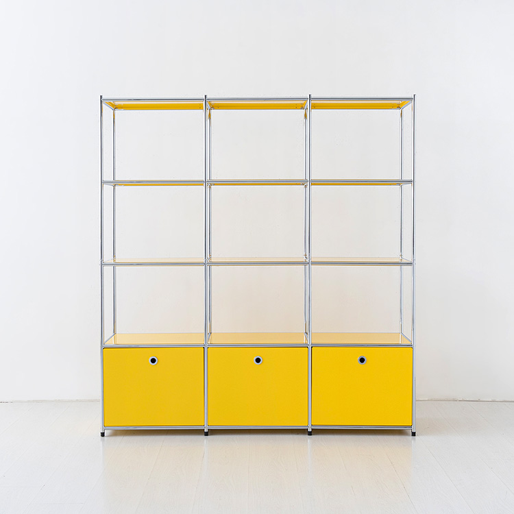 심플리 3x4 수납장 3문 BC631 1462x400x1580mm, 4단, 소프트옐로우 0711.5915 - 메인 이미지