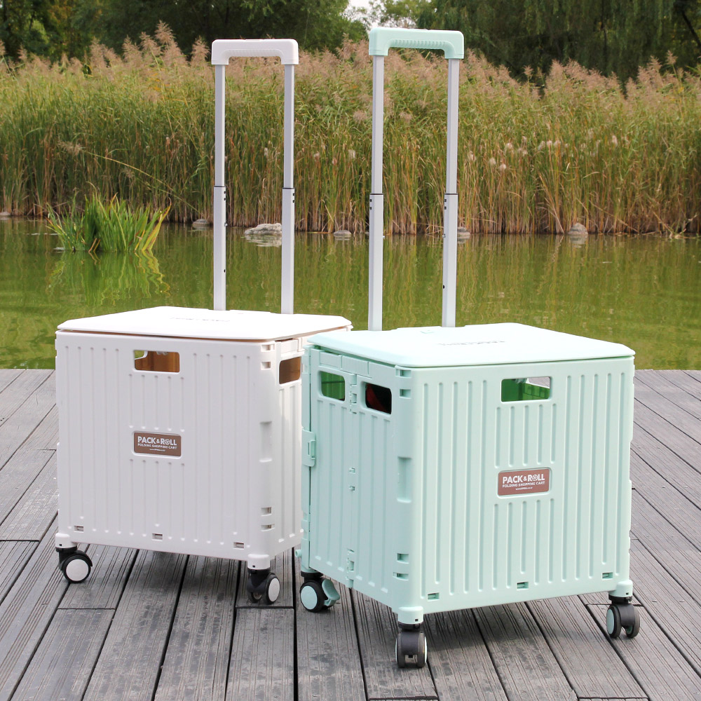 팩앤롤 디럭스 접이식 핸드카트 쇼핑 장바구니 캐리어 제품 이미지