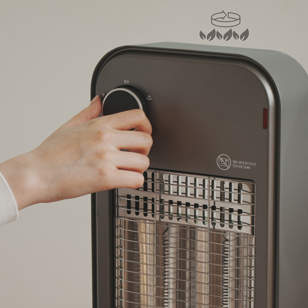 한경희 나노카본 전기히터 스탠드형 소형 거실용 원룸 난방기 수동조작 그레이