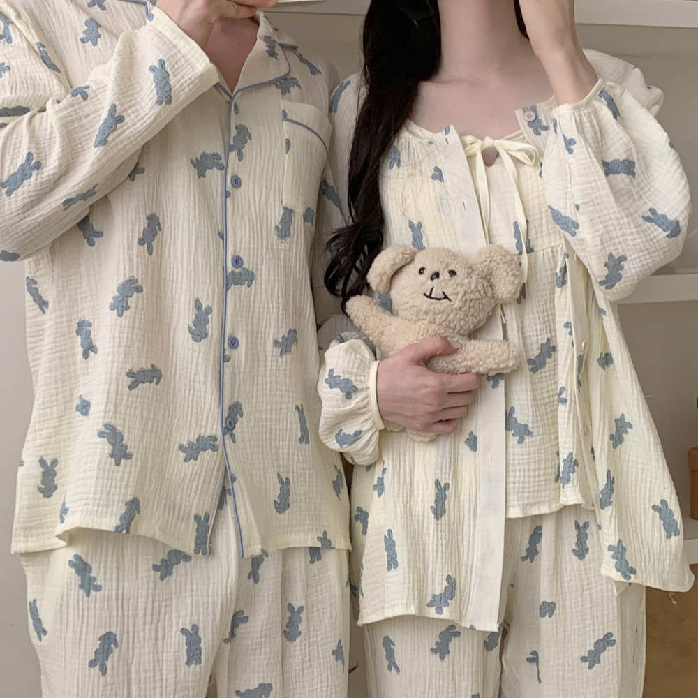 요루면잠옷 신혼부부커플잠옷 파자마파티 순면 크리스마스 공주 홈웨어 세트 - 상세 이미지 3